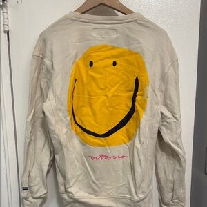Cream Sweater with Yellow Smiley Design